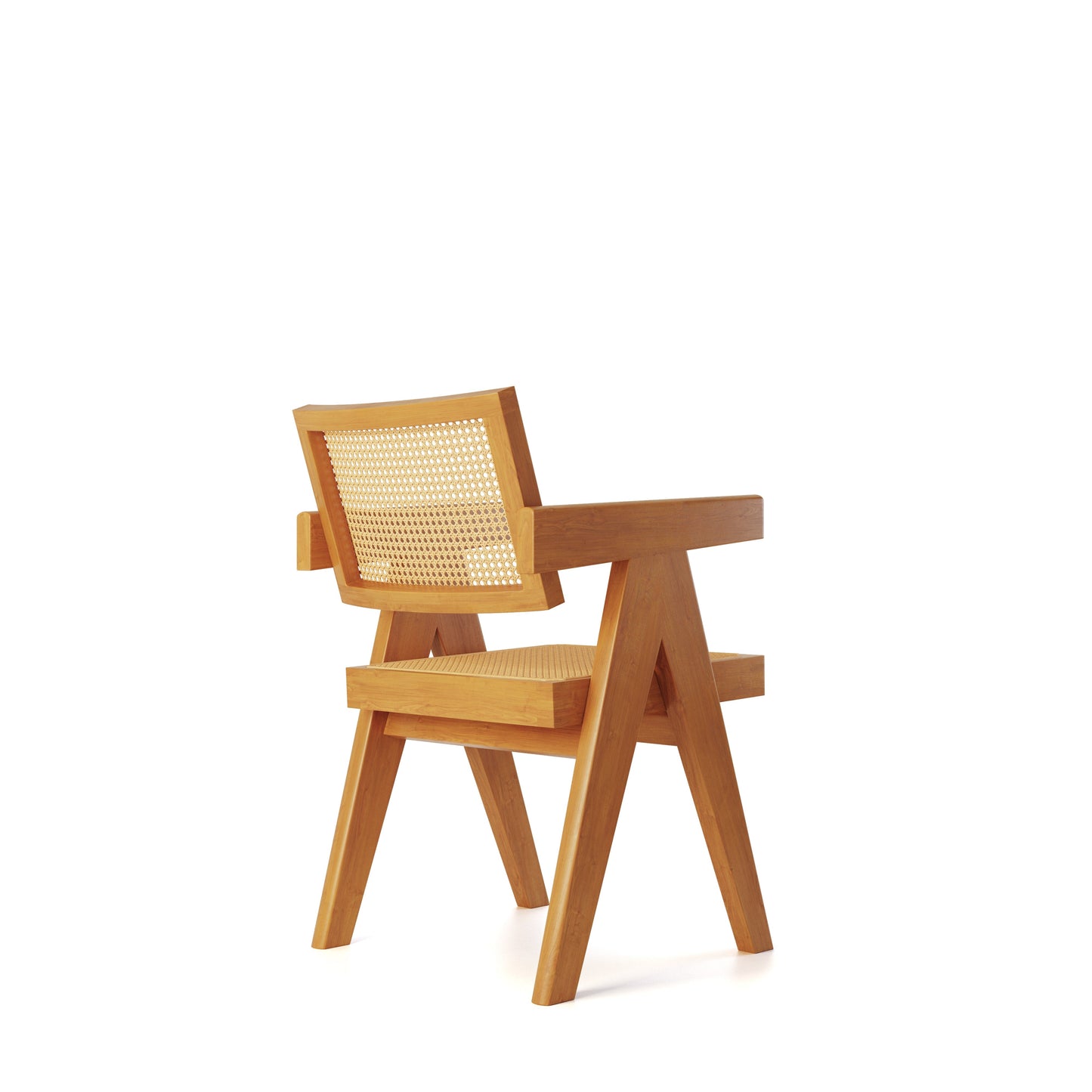 Pierre Jeanneret Dining Armchair/ Solid Original Cherry Wood
